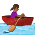 🚣🏾‍♀️ woman rowing boat: medium-dark skin tone display on Samsung